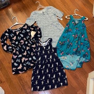 Lot of 4 dresses and a cardigan